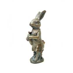 Figurka Zając Wielkanocny szaro złoty 21cm